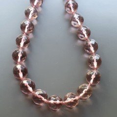 Collana girocollo cristallo viola tondo sfac 17 mm annodato