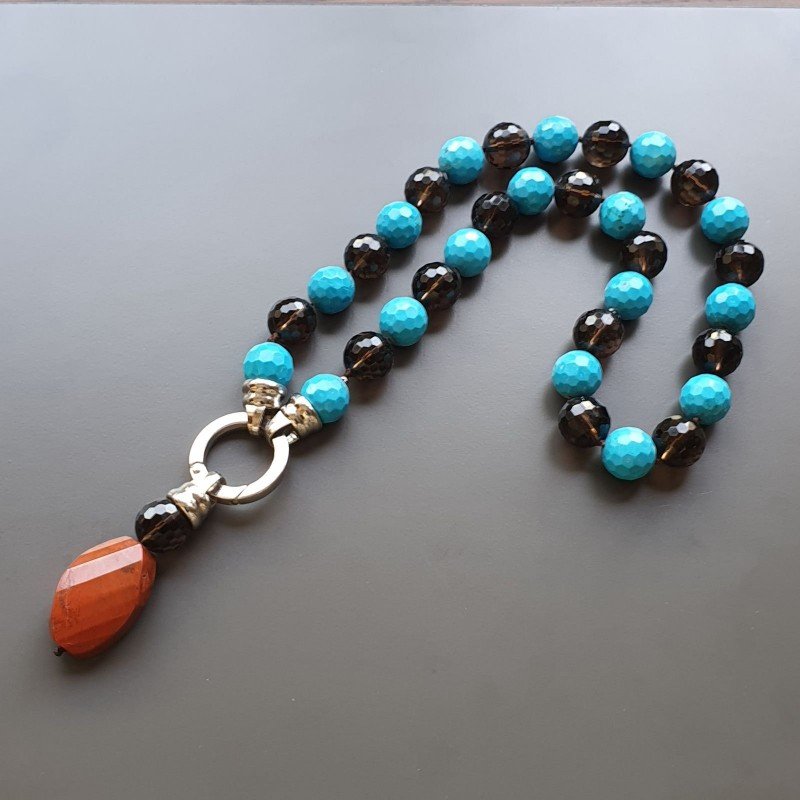 Collana Girocollo Pata Di Turchese Sferico Sfaciattato