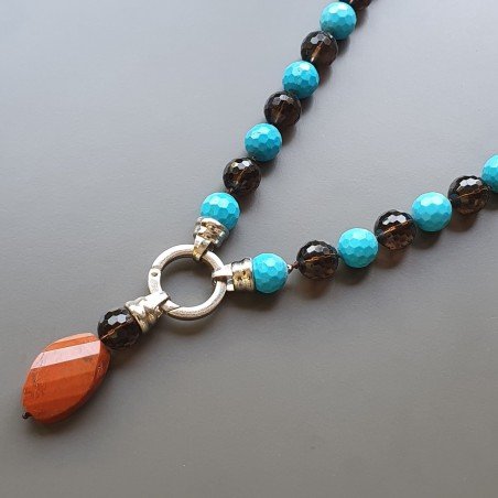 Collana Girocollo Pata Di Turchese Sferico Sfaciattato