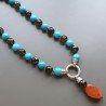 Collana Girocollo Pata Di Turchese Sferico Sfaciattato