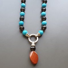 Collana Girocollo Pata Di Turchese Sferico Sfaciattato