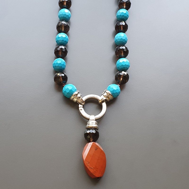 Collana Girocollo Pata Di Turchese Sferico Sfaciattato