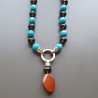 Collana Girocollo Pata Di Turchese Sferico Sfaciattato