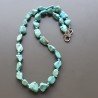 Collana girocollo pasta di turchese sassi irregolari infilato