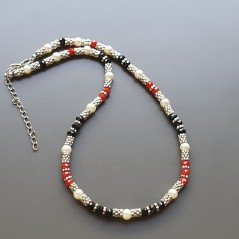 Collana girocollo cristallo multicolore rondelle sfac 5 mm con perle di fiume ottone argentato lavorato 5 mm infilato
