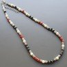 Collana girocollo cristallo multicolore rondelle sfac 5 mm con perle di fiume ottone argentato lavorato 5 mm infilato