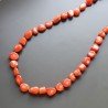 Collana girocollo corallo bambo arancione irregolare piatti annodato