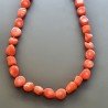 Collana girocollo corallo bambo arancione irregolare piatti annodato