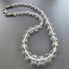 Collana girocollo cristallo di rocca sferico sfac 7-16 mm graduazione annodato