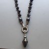Collana girocollo cristallo rombo sfac di vari colori con pendente annodato