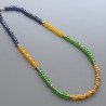 Collana girocollo cristallo rondelle sfac con ottone argentato lavorato infilato