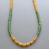 Collana girocollo cristallo rondelle sfac con ottone argentato lavorato infilato