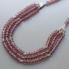 Collana girocollo cristallo rondelle sfac viola chiaro 8 mm con ottone argentato lavorato infilato