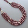 Collana girocollo cristallo rondelle sfac viola chiaro 8 mm con ottone argentato lavorato infilato