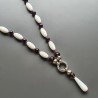 Collana girocollo pietre dure miste tonde 8-10 mm con ciondolo annodato