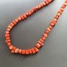 Collana girocollo corallo bambo arancione forma bambo annodato