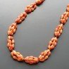 Collana girocollo corallo bamboo arancione goccia liscia 5x9 mm annodato