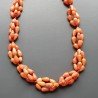 Collana girocollo corallo bamboo arancione goccia liscia 5x9 mm annodato