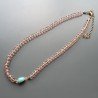Collana girocollo cristallo rosa rondelle sfac 8 mm con pietra montata in ottone infilato