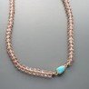Collana girocollo cristallo rosa rondelle sfac 8 mm con pietra montata in ottone infilato