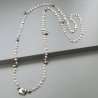 Collana A Nodo Orafo Rosato Con Labradorite Bianca E Pirite Naturale