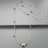 Collana A Nodo Orafo Rosato Con Labradorite Bianca E Pirite Naturale