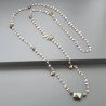 Collana A Nodo Orafo Rosato Con Labradorite Bianca E Pirite Naturale
