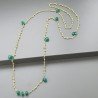 Collana A Nodo Orafo Dorato Con Peridoto E Onice Verde