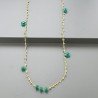 Collana A Nodo Orafo Dorato Con Peridoto E Onice Verde