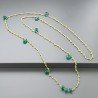Collana A Nodo Orafo Dorato Con Peridoto E Onice Verde