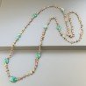 Collana A Nodo Orafo Rosato Con Occhio Di Tigre,Onice Verde E Giada