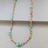 Collana A Nodo Orafo Rosato Con Occhio Di Tigre,Onice Verde E Giada