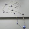 Collana A Nodo Orafo Brunito Con Cristallo Di Rocca E Lapis Lazuli