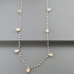 Collana A Nodo Orafo Dorato Con Cristallo E Quarzo Rutillato Oro