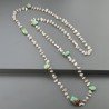Collana A Nodo Orafo Rosato Con Pietra Di Luna (Adularia) E Crisoprasio