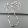 Collana A Nodo Orafo Rosato Con Pietra Di Luna (Adularia) E Crisoprasio