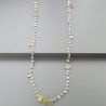 Collana A Nodo Orafo Rosato Con Labradorite Bianca,Quarzo Limone E Quarzo Limone Idrotermale