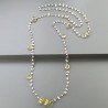 Collana A Nodo Orafo Rosato Con Labradorite Bianca,Quarzo Limone E Quarzo Limone Idrotermale