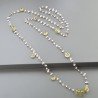 Collana A Nodo Orafo Rosato Con Labradorite Bianca,Quarzo Limone E Quarzo Limone Idrotermale