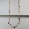 Collana A Nodo Orafo Rosato Con Occhio Di Tigre E Granato