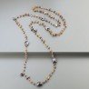 Collana A Nodo Orafo Rosato Con Occhio Di Tigre E Granato
