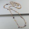 Collana A Nodo Orafo Rosato Con Occhio Di Tigre E Granato