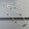 Collana A Nodo Orafo Dorato ConCristallo Di Rocca Onice Verde e Giada Verde