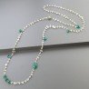 Collana A Nodo Orafo Dorato ConCristallo Di Rocca Onice Verde e Giada Verde