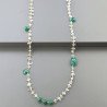 Collana A Nodo Orafo Dorato ConCristallo Di Rocca Onice Verde e Giada Verde