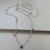 Collana A Nodo Orafo Rosato Con Avventurina Verde E Quarzo Fume
