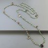 Collana A Nodo Orafo Rosato Con Avventurina Verde E Quarzo Fume