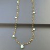 Collana A Nodo Orafo Rosato Con Agata Gialla E Crisoprasio