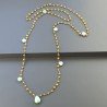 Collana A Nodo Orafo Rosato Con Agata Gialla E Crisoprasio