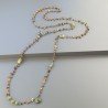 Collana A Nodo Orafo Rosato Con Occhio Di Tigre E Peridoto